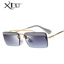 XIU Для женщин металлические Квадратные Солнцезащитные очки «стимпанк» Для женщин Брендовая Дизайнерская обувь маленькая коробка Винтаж солнцезащитные очки Для мужчин UV400