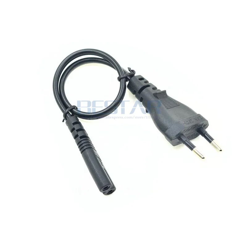 European EU VDE 2PIN Plug short Power Cable EU IEC 320 C7 Figure 8 AC Power Cord 20cm charging cable usb charging cable ac power cable For Radio Battery Chargers PSP 4 CD Play