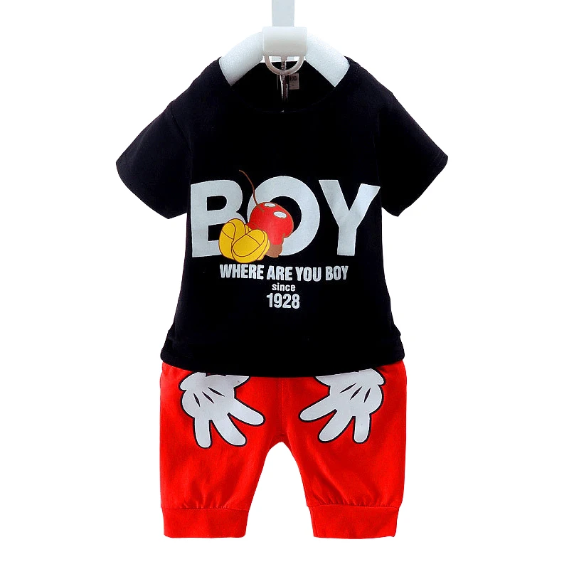 

2018 New Baby Boys Clothing Sets Summer Cotton Cartoon Short Sleeve Kids Clothes Casual Shirt And Short Pants Boys Suit For 1-3Y
