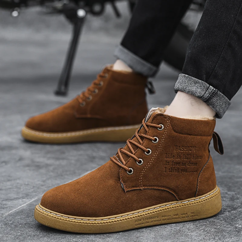 

Leader Show Men Martin Boots Winter Outdoor Brand Men Boots Comfortable Warm High-top Casual Male Cotton Shoes Zapatillas Hombre