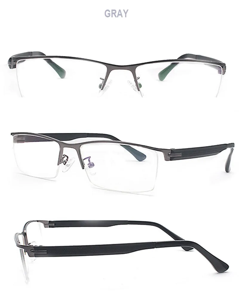 

Eyeglasses Frame for Men and Women Spectacles Prescription Optical Half Rim Eyewear Alloy Material Front Rim Frame Glasses