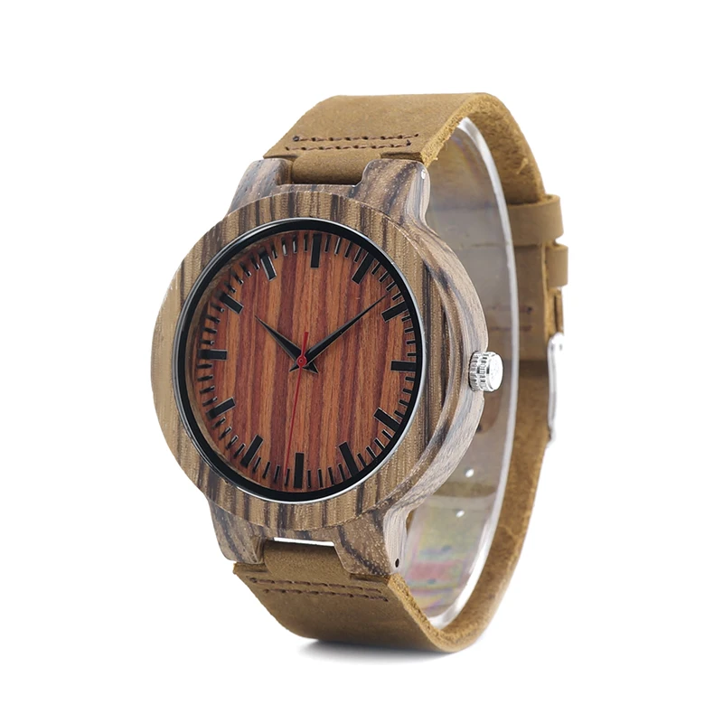 BOBO BIRD L-C16 reloj mujer Quartz Watch Zebra Wood Erkek kol saati Leather Strap Wristwatches Men Drop Shipping