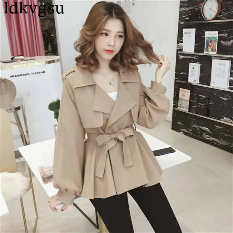 

2019 Fashion Spring Autumn Jacket Female Short Outerwear Chic Windbreaker Thin section Coats for Women V308