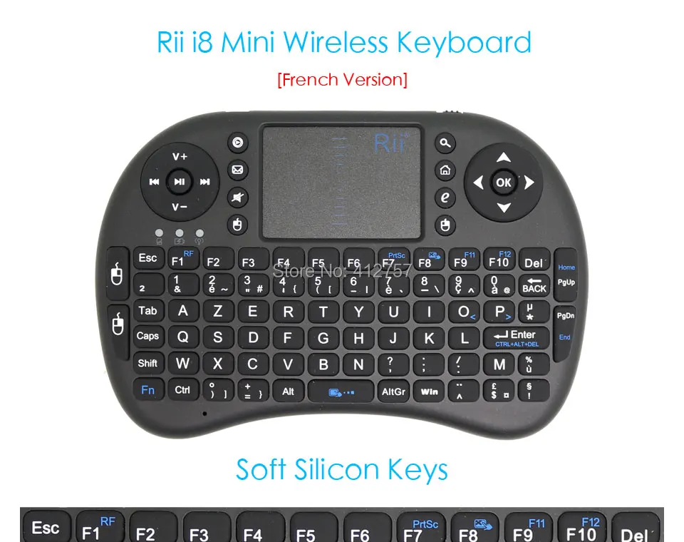 Francês i8 Rii Mini Teclado Sem Fio
