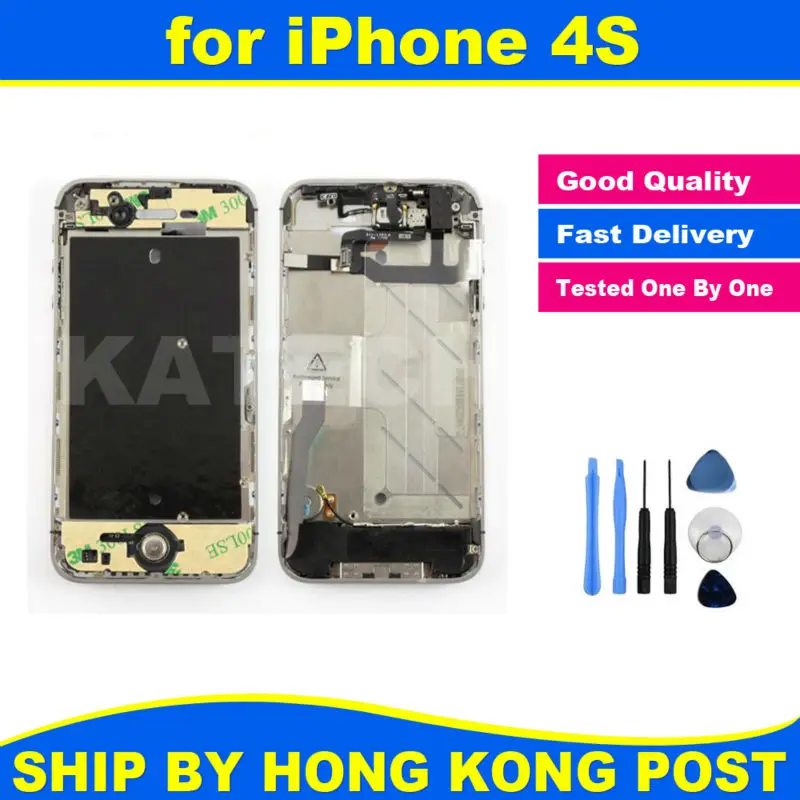 Chassis New Full Parts for iPhone 4S Middle Frame Bezel Midframe Housing Assembly Replacement Parts Repair