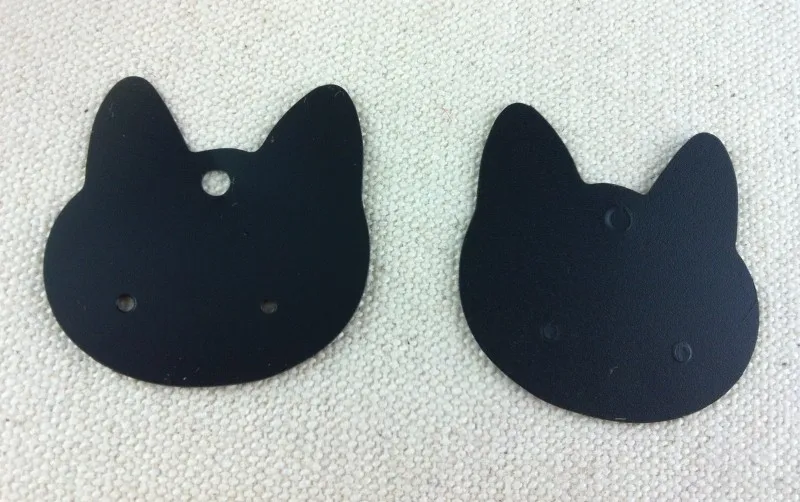 

Wholesale Jewelry Display Packing Card ,200pcs/lot Black PVC Cat Shape Custom Jewelry/Earring Packaging Display Cards