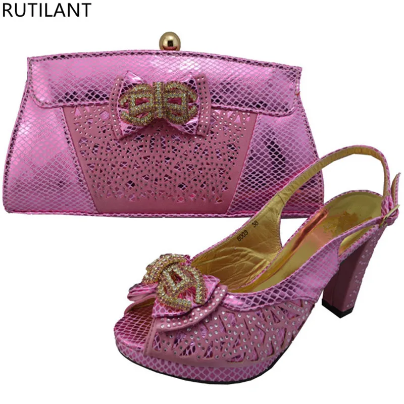 

New Design Shoe and Matching Bag for Nigeria Party Sales In Women Matching Women Shoes and Bag Set Party Shoes and Bag Sets