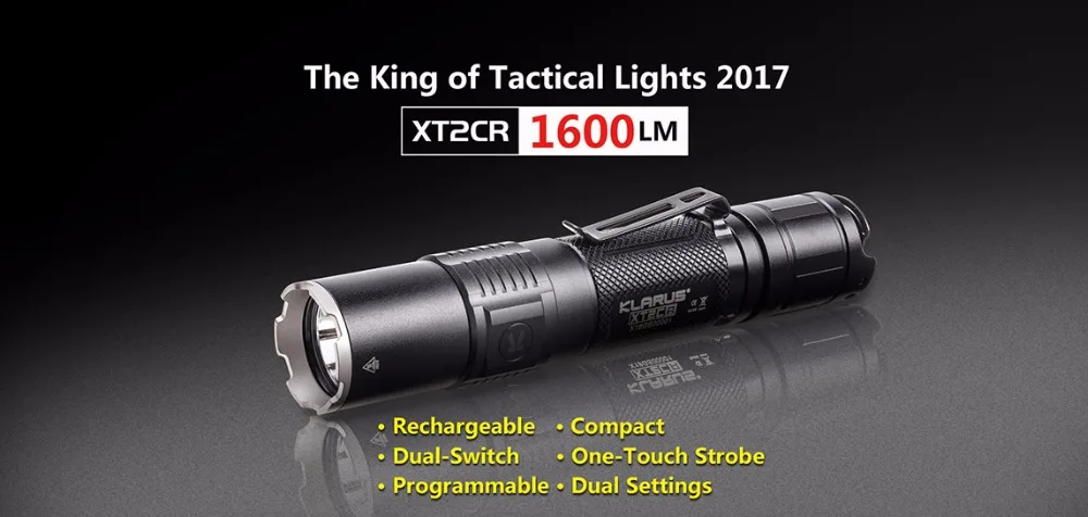2017 Кларус XT2CR CREE XHP35 HD E4 светодиодный фонарик 1600 люмен компактный супер-яркий двойной переключатель Аккумуляторный тактический фонарик
