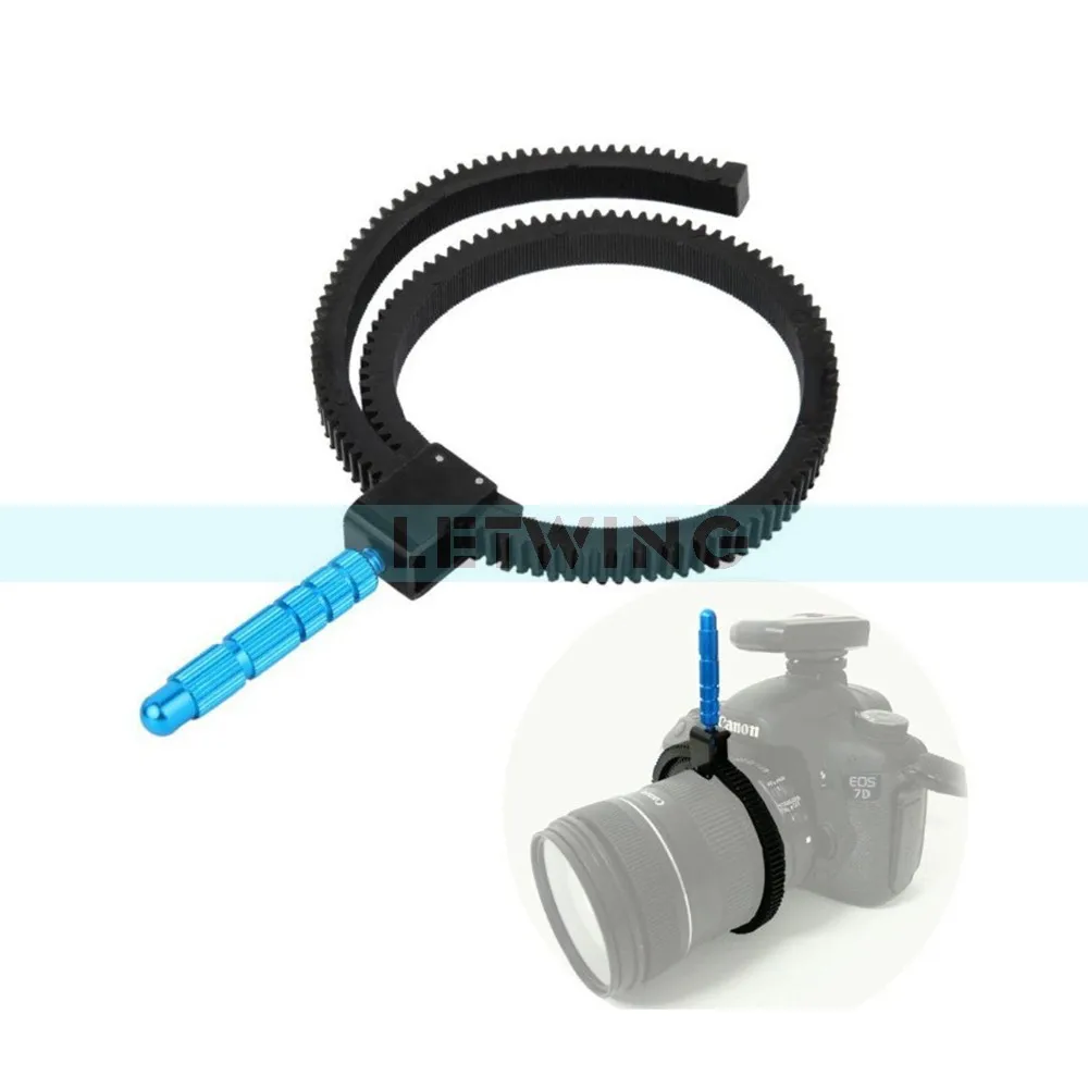 

Adjustable Follow Focus Gear Ring Focusing Belt with Blue Handle Grip for DSLR