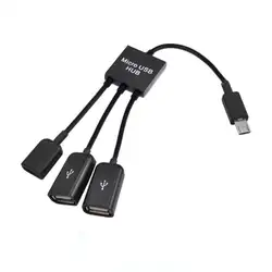 Новый 3 в 1 USB OTG Кабель-адаптер Micro USB HUB USB OTG адаптер для смартфона и Планшеты 17dec18