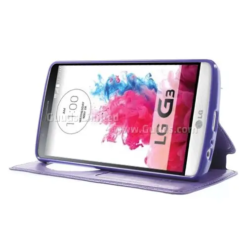 Roar Korea Noble Quick Circle Leather Flip Cover for LG G3 D850 D855 LS990 - Purple