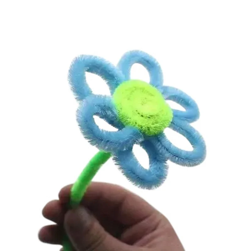 DIY Искусственные цветы 100 шт 30 см разноцветный плюш железная проволока Флокирование ручная работа, сделай сам, ремесло синель прут труба очиститель детские игрушки