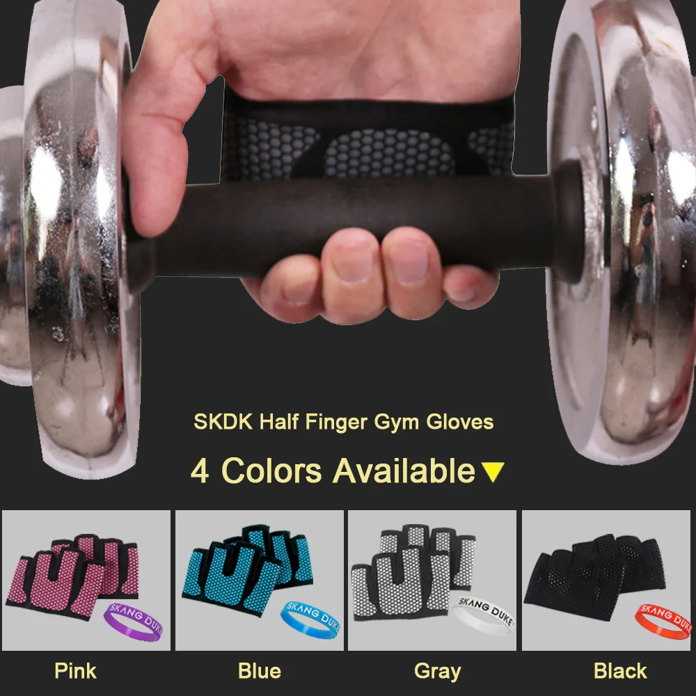 1Pair Anti-skid Men&Women Gym Gloves Breathable Body Building Exercise Training Sports Fitness Gloves Crossfit Exercise Sports