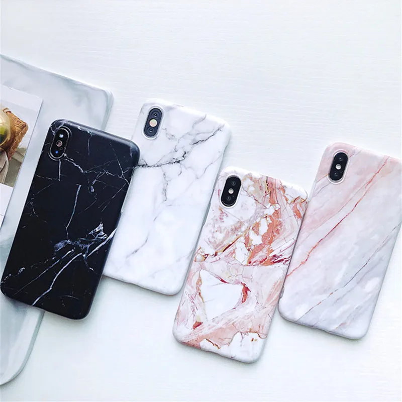 

For iphone X Case Fashion Simple Marble Case for iphone 7 8 Plus Matte Soft TPU Silicone Cover for iphone 6 6S Plus Fundas Capa