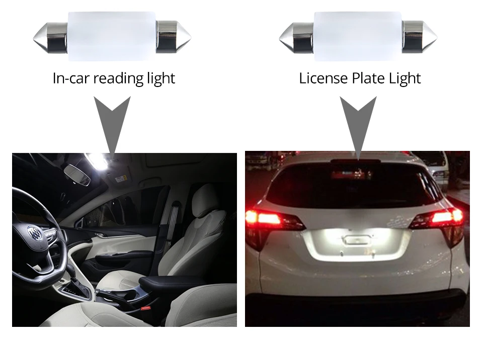 Aceersun 2pcs LED Car Reading lights C5W 31mm 36mm 39mm 41mm Canbus LED License plate light replacement light source For Ford  (7)