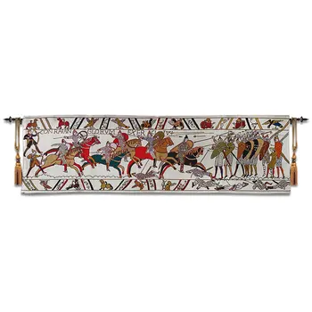 

45x138cm Bayeux Tapestry Wall Hanging Belgium Art Cotton Wall Cloth Moroccan Decor wandkleed Goblen la reine Mathilde