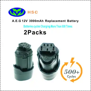

2PCS 3000mAh 18650 battery pack AEG12C Li-ion Battery 12V Replacement AEG L1215 L1215P L1215R Pro Original Battery pack 12V