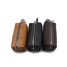 Натуральная кожа Средний квадратный ключ кошелек черный на молнии чехол для ключей Высококачественная модная сумочка ключница держатель для ключей(на заказ