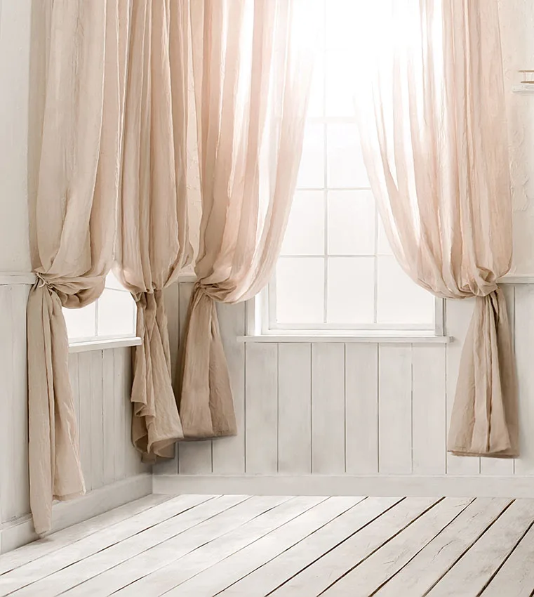 MEHOFOTO Window Curtain Wooden Floor House Interior Photography Background wedding Customized Photographic Backdrop Photo Studio