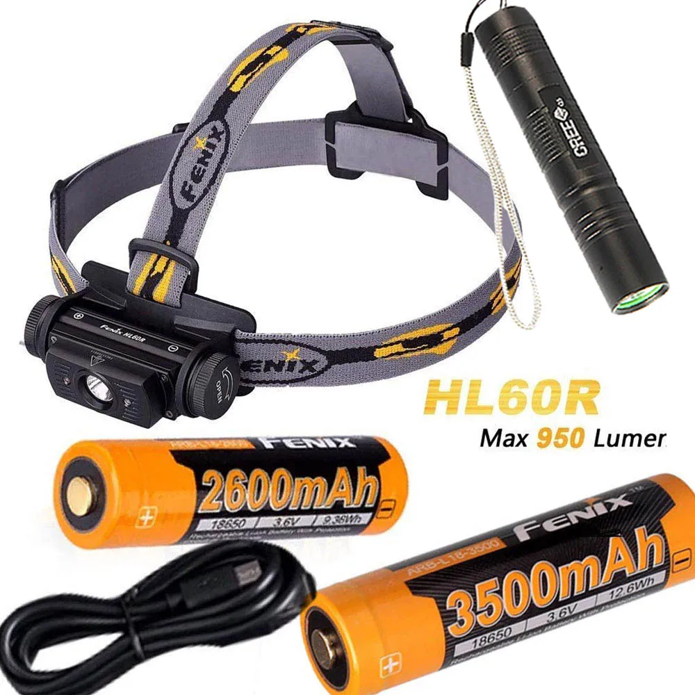 

Fenix HL60R 950 Lumen USB rechargeable CREE XM-L2 T6 LED Headlamp with Fenix rechargeable Li-ion 18650 battery
