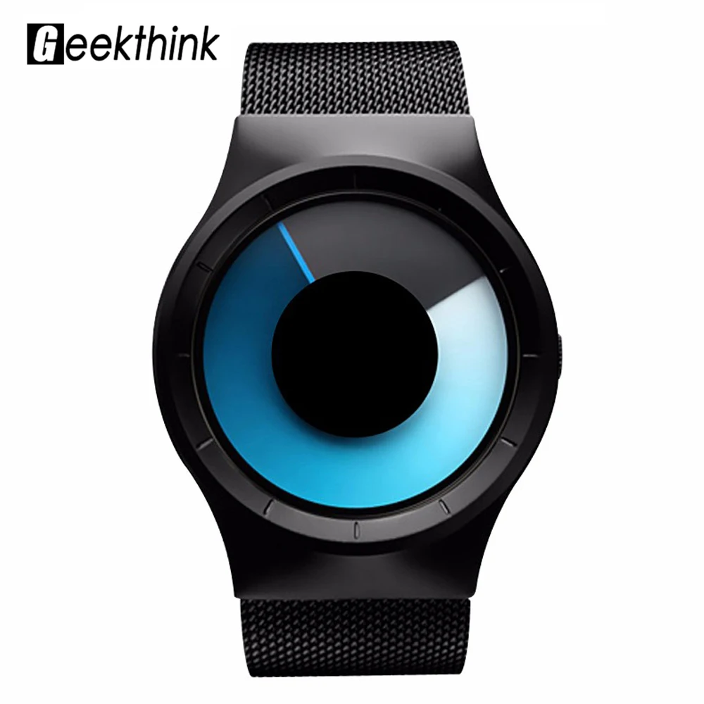 

geekthink 6002 Brand New Quartz Men Women Watch Stainless Steel Mesh Belt Wristwatch Male female Gifts Cool Color Unisex Watches
