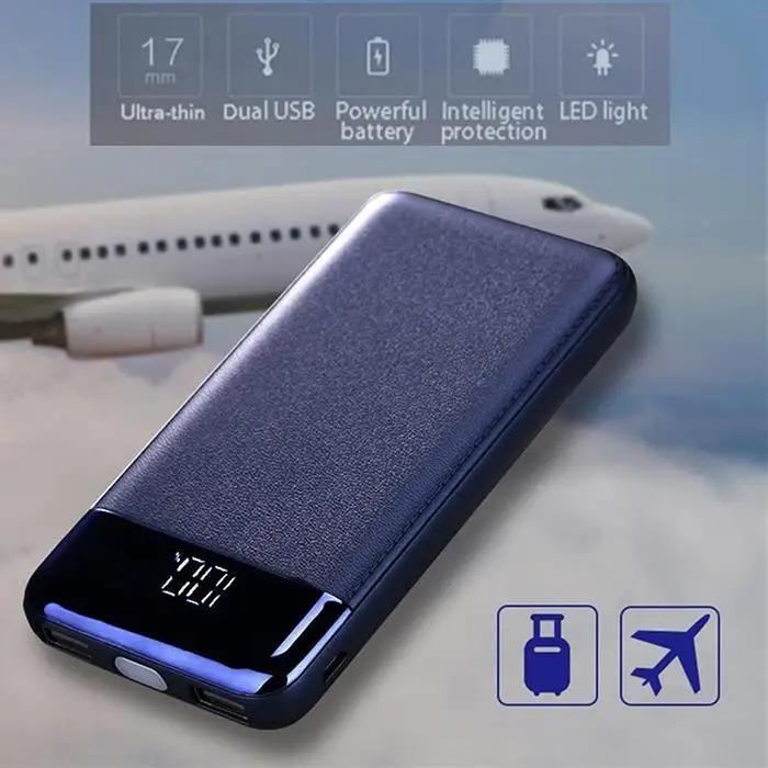 

Portable 8000mAh Power Bank Digital Display Dual USB External Battery Phone Charger LED Light Powerbank For iPhone Xiaomi
