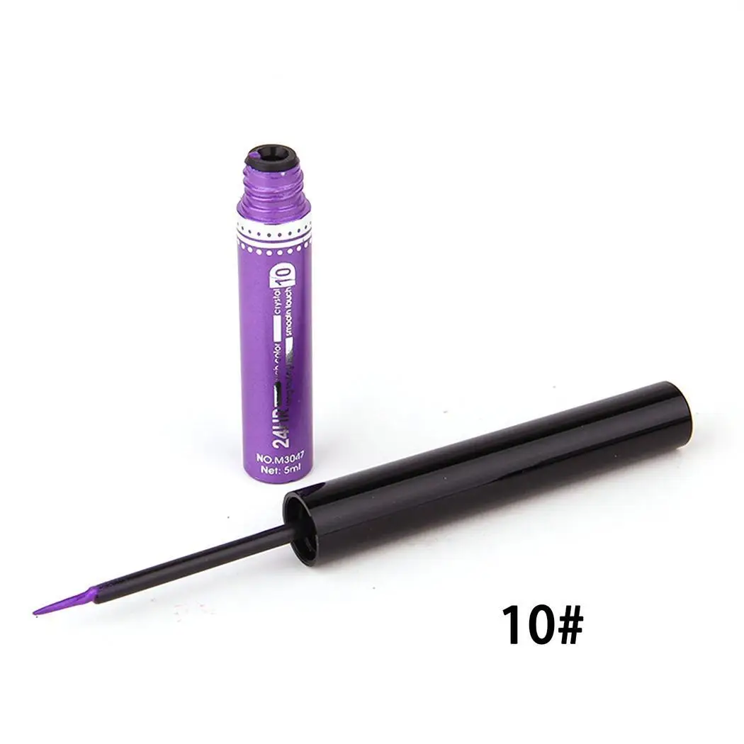 

New Cosmetic Make Up Single Color Eye Liner ABS Liquid Life Waterproof Eye Liner 9 Colors
