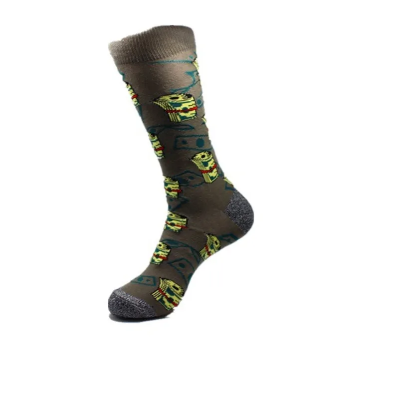 Модные мужские носки в стиле хип-хоп с забавными рисунками комиксов, полосатых букв, дышащие носки для скейтборда, Calcetines Hombre