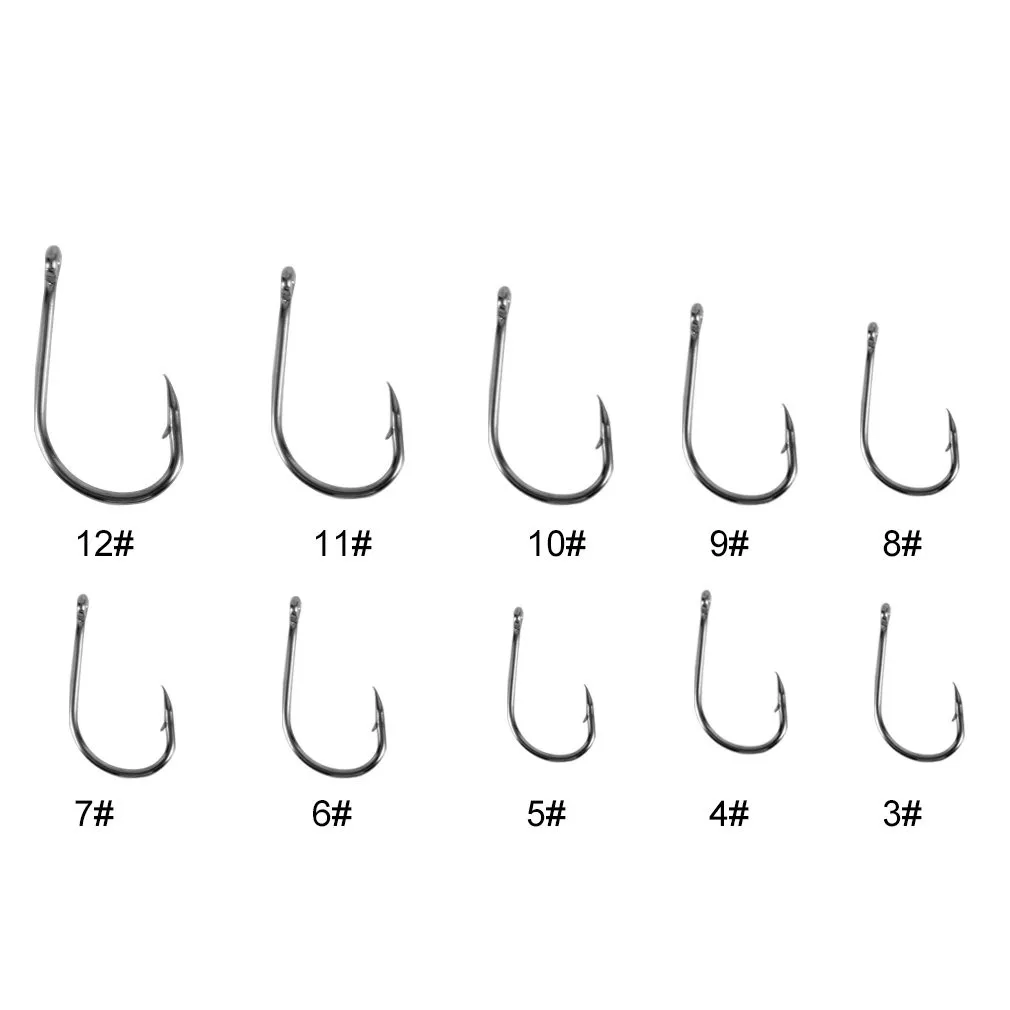Высокое качество практический набор 10 размеров 80 шт. стальные заточенные Крючки с коробкой 10 крючков купе-рыбы открытый инструмент для рыбы