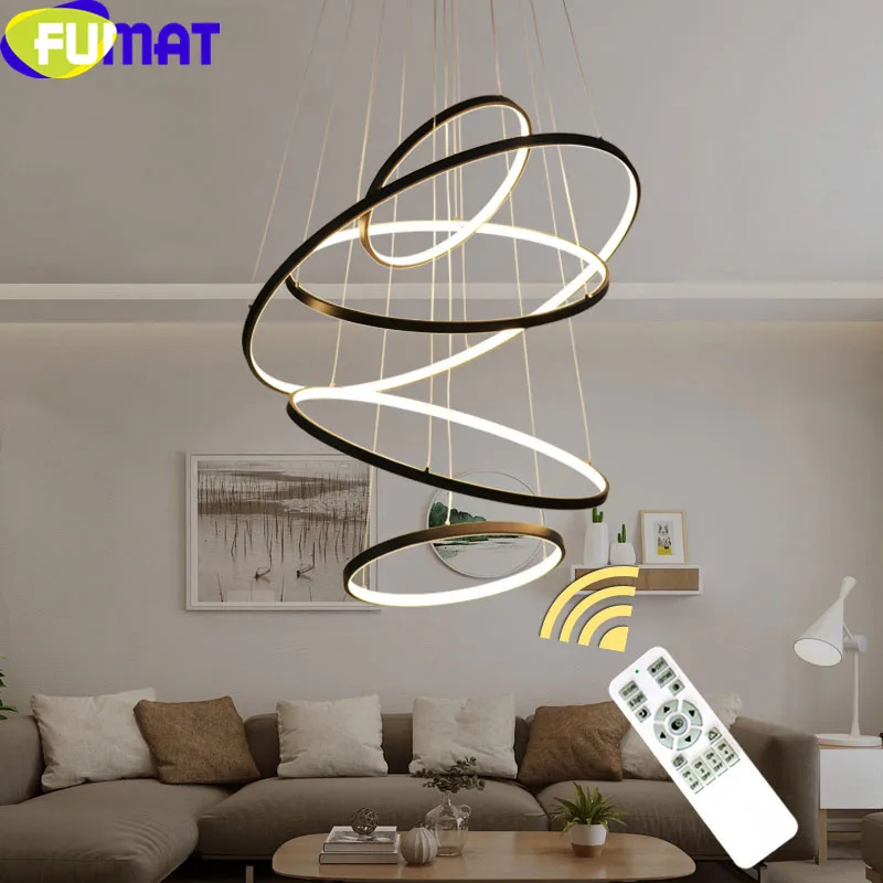 

FUMAT PVC Lampshade Pendant Lights for Living Room Dinning Room Bedroom Lampara Modern Aluminum Alloy Led Lamp Lighting Fixtures