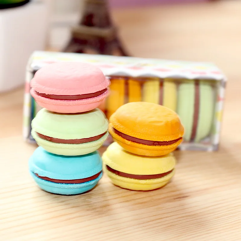 5 Pcs/Set Rubber Gomas De Borrar Erasers For Kids Lot Food Eraser Gomme Enfant Cute Silgi Gum Borracha Escolar Macaron Gumka pencil eraser