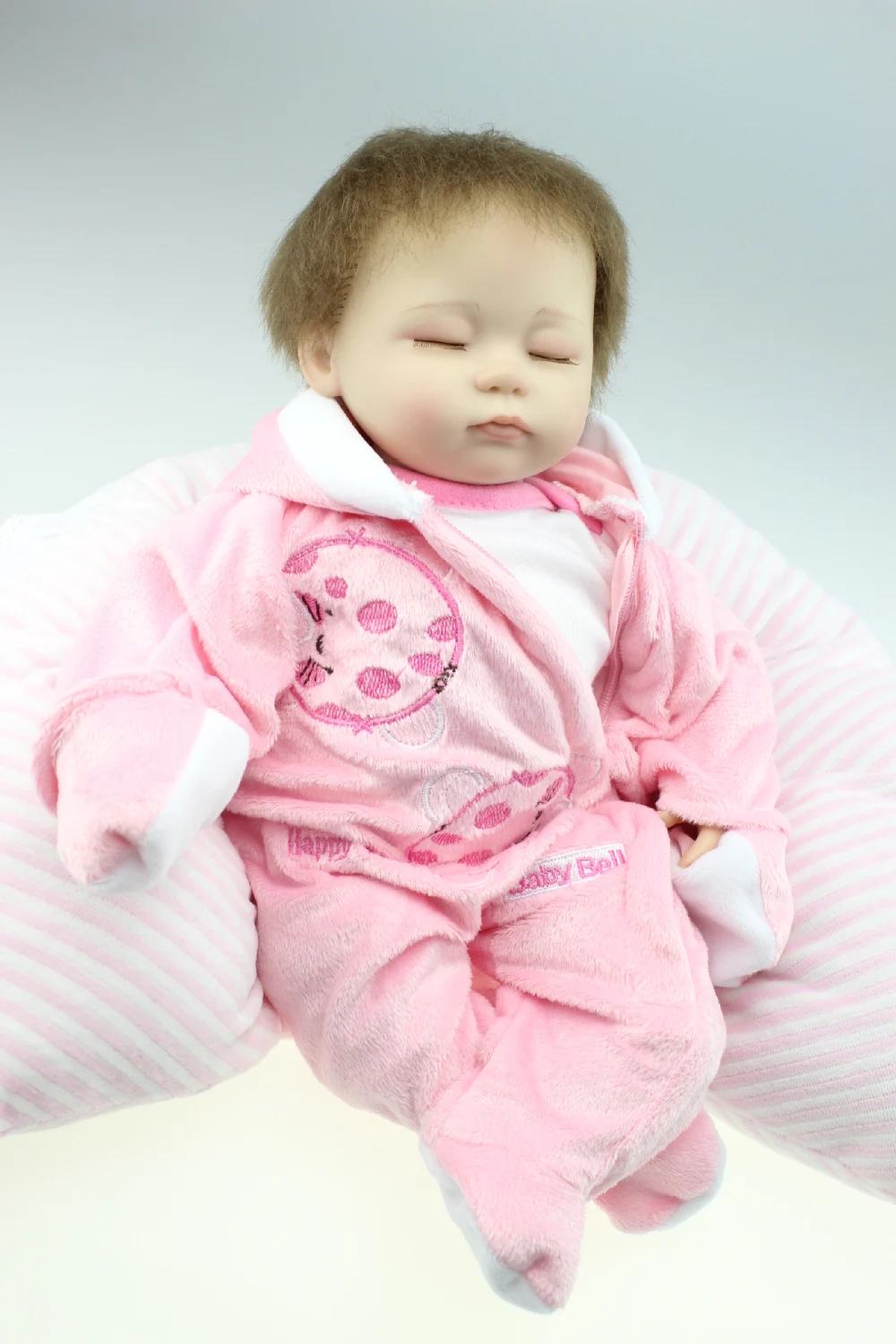 

reborn doll with soft real gentle touch simulation 18inches lifelike reborn soft silicone vinyl newborn baby doll free shipping