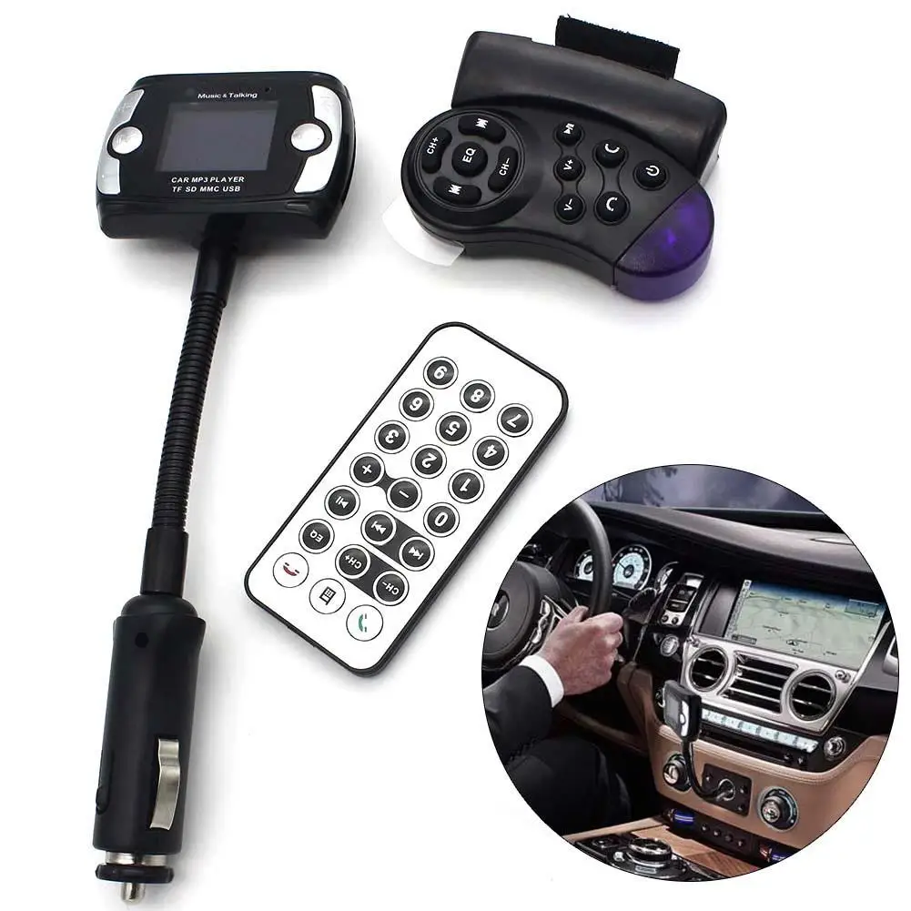 Hot Sale 1.5 Inch LCD Screen Car FM Transmitter Modulator Bluetooth