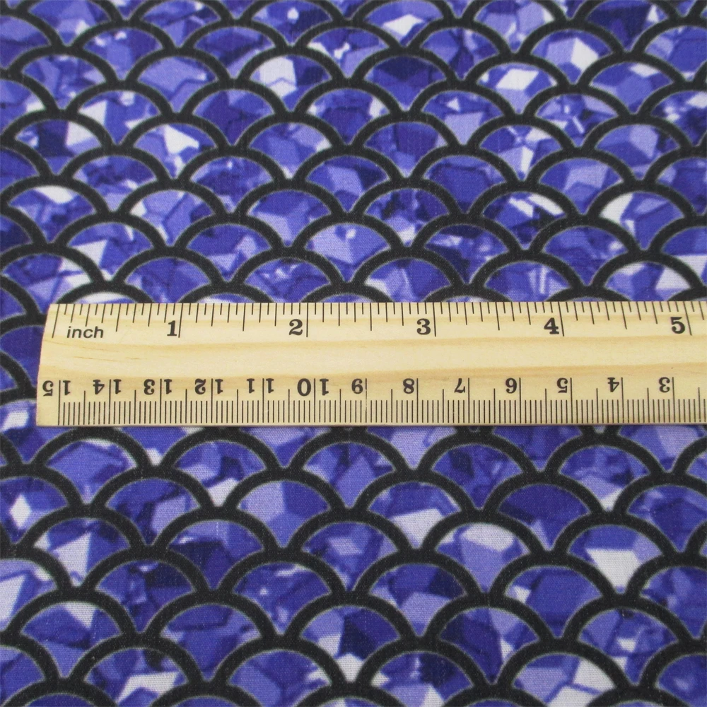 David accessories 50*145 см Лоскутная хлопчатобумажная ткань из полиэстера с рыбьей шкалой