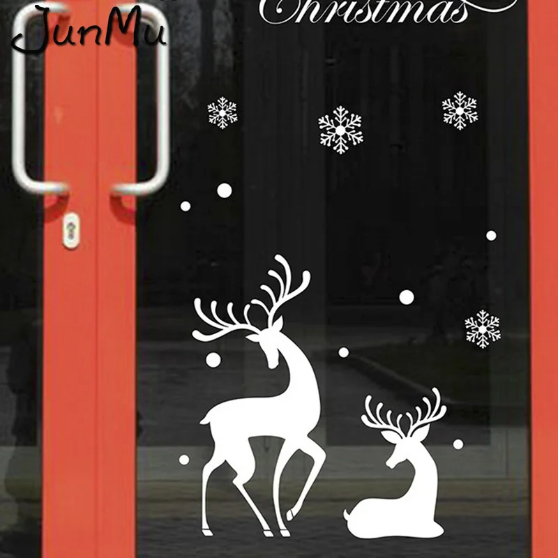 Модный стиль, Веселый Рождественский день, настенные украшения, настенные наклейки, дисплей, наклейки на окна, Рождественский олень, Stikcers, 50 см x 70 см