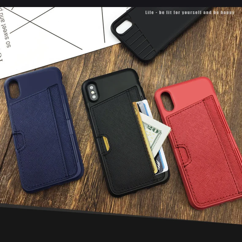 Тонкий чехол Esamday из искусственной кожи для iPhone X роскошный подставка карт