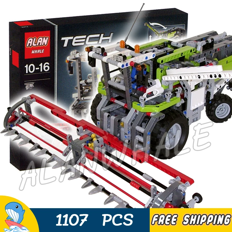 

1107pcs 2in1 Techinic Combine Harvester High-speed Dragster 20041 DIY Arm Model Building Blocks Toys Bricks Compatible With lago