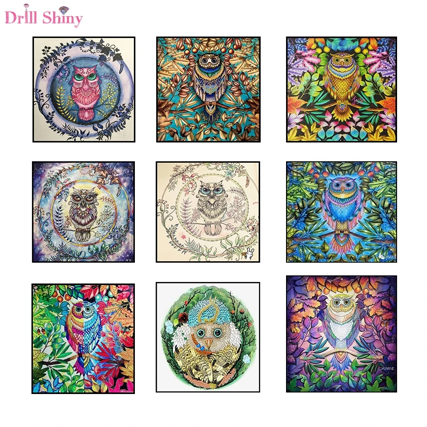 5D Mosaic Owl Design Full Drill Diamond DIY Cross Stitch Embroidery Painting Kit