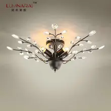 

American Country Vintage Crystal Ceiling light Branch Ceiling lamp Living room Dinning Room Lighting AC110V 220V E12 E14