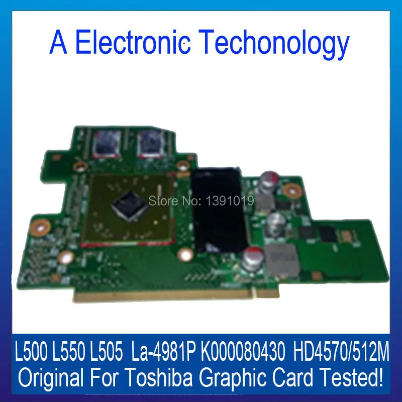 Original Graphic Card For Toshiba L500 L550 L505 La-4981P K000080430 HD4570 512M Display Card Video Card Tested Working