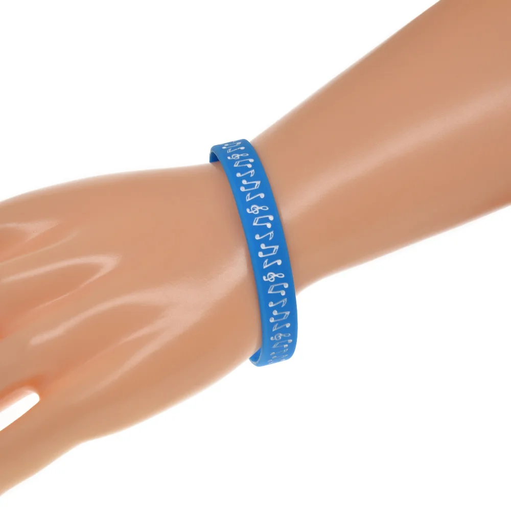 1 Stück/5 Stück Musiknoten-Armband aus Silikonkautschuk für Studenten und Musikliebhaber, 5 Farben – Detail 7