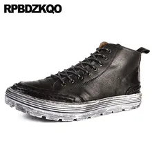 Обувь с высоким берцем; ботинки из кожи с натуральным лицевым покрытием; мужские армейские кроссовки на шнуровке; Военные кроссовки в стиле ретро; армейские ботинки; Цвет Черный; повседневная обувь из натуральной кожи