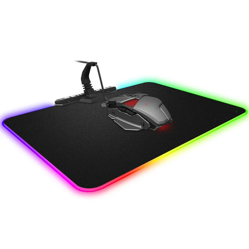 

RGB Glowing Mouse Pad Large Mousepad For Gaming Mouse Bungee Cord Clip Wire Wireless Charging Mouse Pad Aluminum Alloy Mouse pad