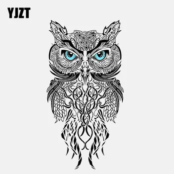 

YJZT 8.3CM*15.3CM Creative Blue Eye Owl PVC Motorcycle Car Sticker 11-01352
