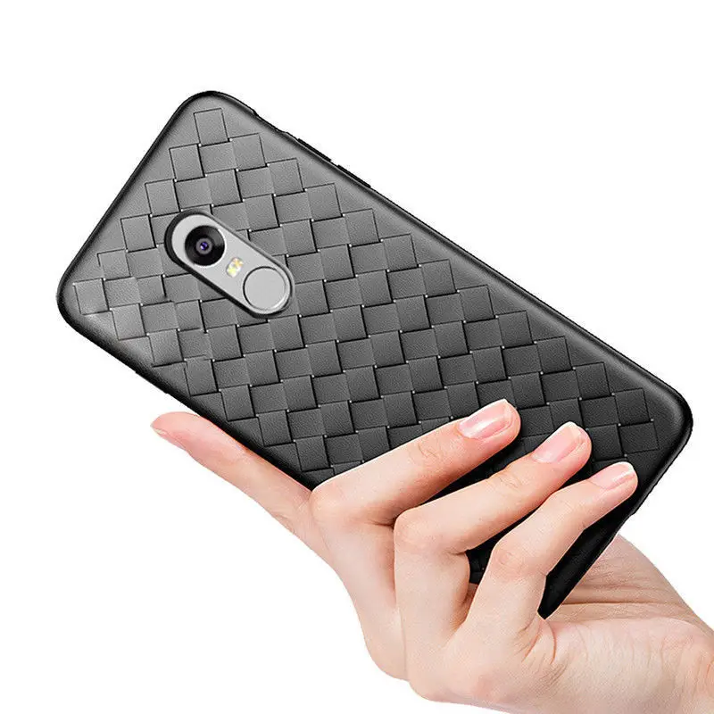 

ZEALLION For Xiaomi Redmi 3s 4A 5A 5 Plus Note 3 4 4X 5A 5 Plus Ultra Thin Grid Woven Pattern Case Soft Silicone Cover