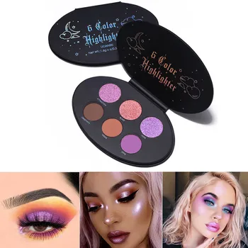 

UCANBE Glitter Highlighter+Blush Powder Multipurpose Makeup Kit High-shine Glow Brighten Face Bronzer Contour Eye Shadow Palette