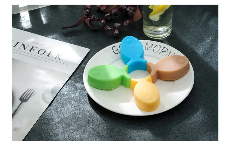 Fish Silicone Mold for Fondant 4 Grid Bird Molds for Cake Ice Cube Molds 750 (6)