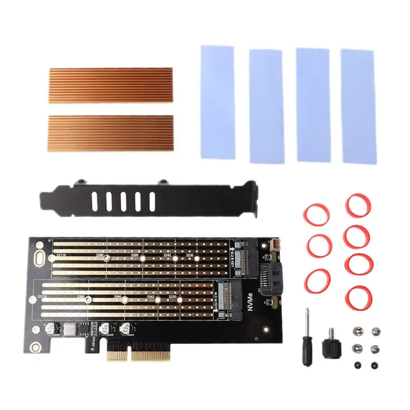 

1Set PCI Express PCI-E 3.0 X4 to NVMe M.2 M KEY NGFF SSD PCIE M2 Riser Card Adapter Support for 2230-2280 Size