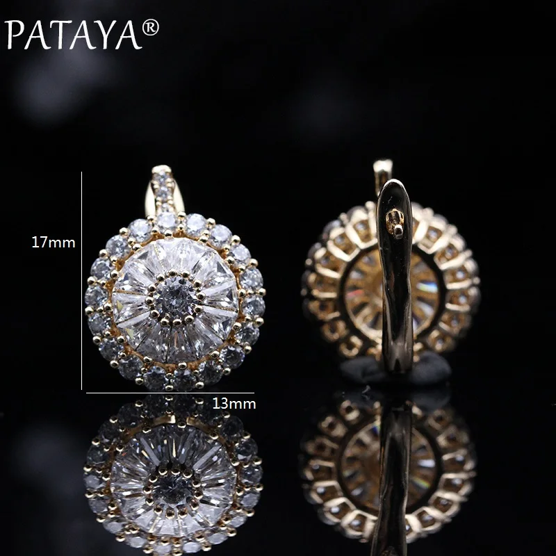 PATAYA New Original Design 585 Rose Gold Luxury Micro-wax Inlay Natural Zirconia Dangle Earrings Women Wedding Earring Jewelry - Image 6