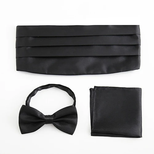 Мужской широкий пояс наборы Карманный квадратный носовой галстук для смокинга Свадебный Мужской Пояс бабочка широкий пояс церемониальный пояс - Color: black